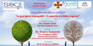 SIBCE – Le guarigioni inspiegabili – il rapporto tra fede e ragione